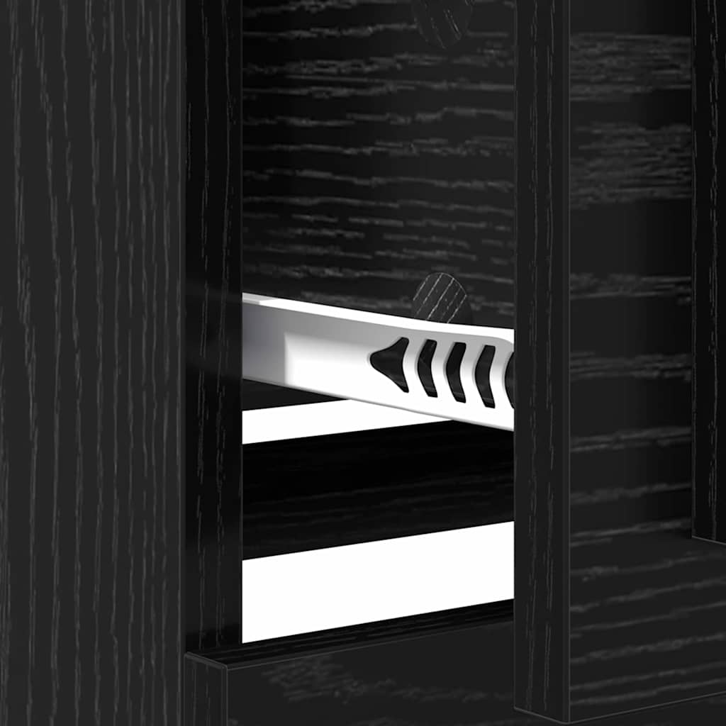 Sideboards 2 pcs Black Oak 70 x 35,5 x 67,5 cm Engineered Wood