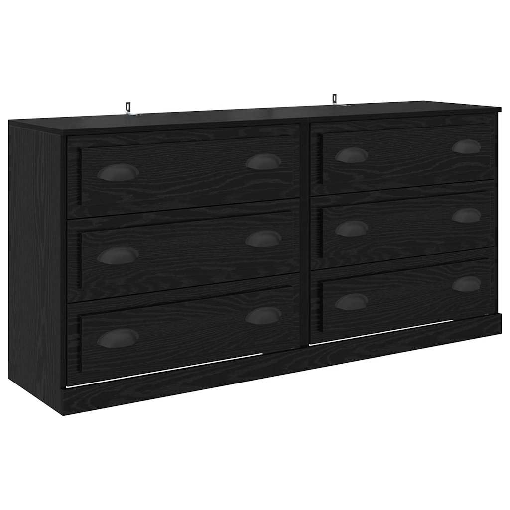 Sideboards 2 pcs Black Oak 70 x 35,5 x 67,5 cm Engineered Wood