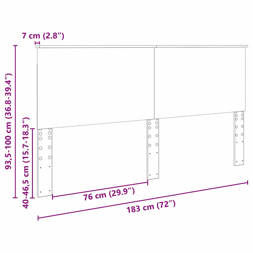 Headboard with Headboard Sonoma Oak 180 cm Engineered Wood