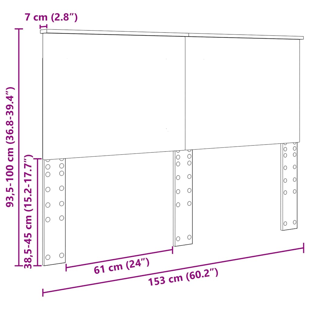 Headboard with Headboard Sonoma Oak 150 cm Engineered Wood