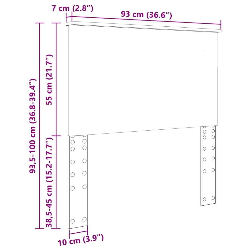 Headboard with Headboard Sonoma Oak 90 cm Engineered Wood