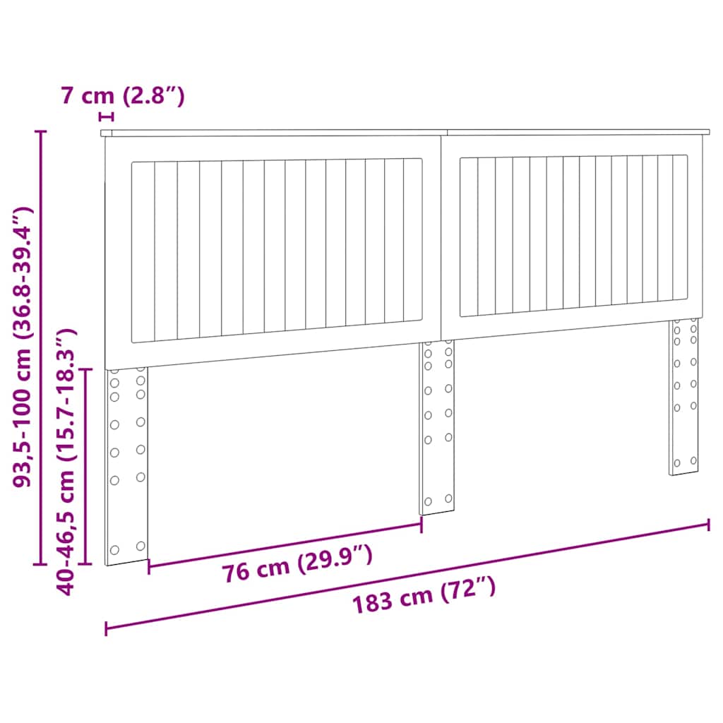 Headboard with Headboard White 180 cm Engineered wood