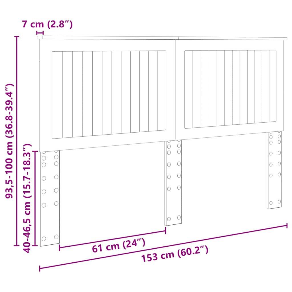 Headboard with Headboard White 150 cm Engineered wood