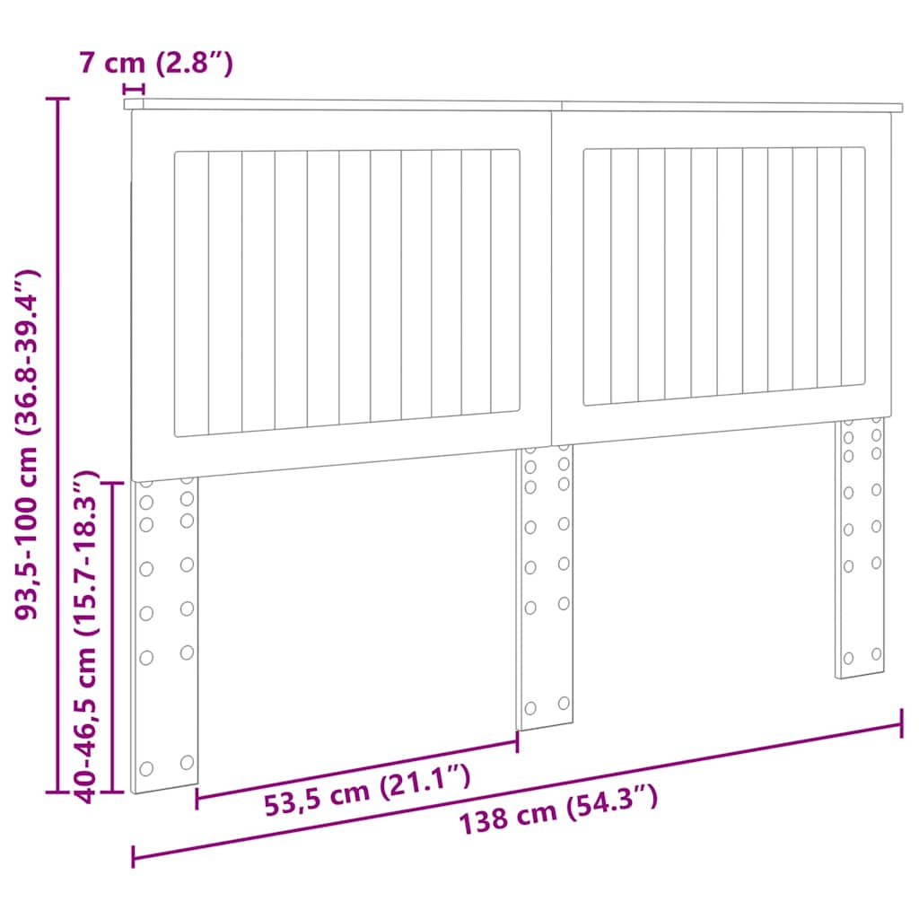 Headboard with Headboard White 135 cm Engineered wood