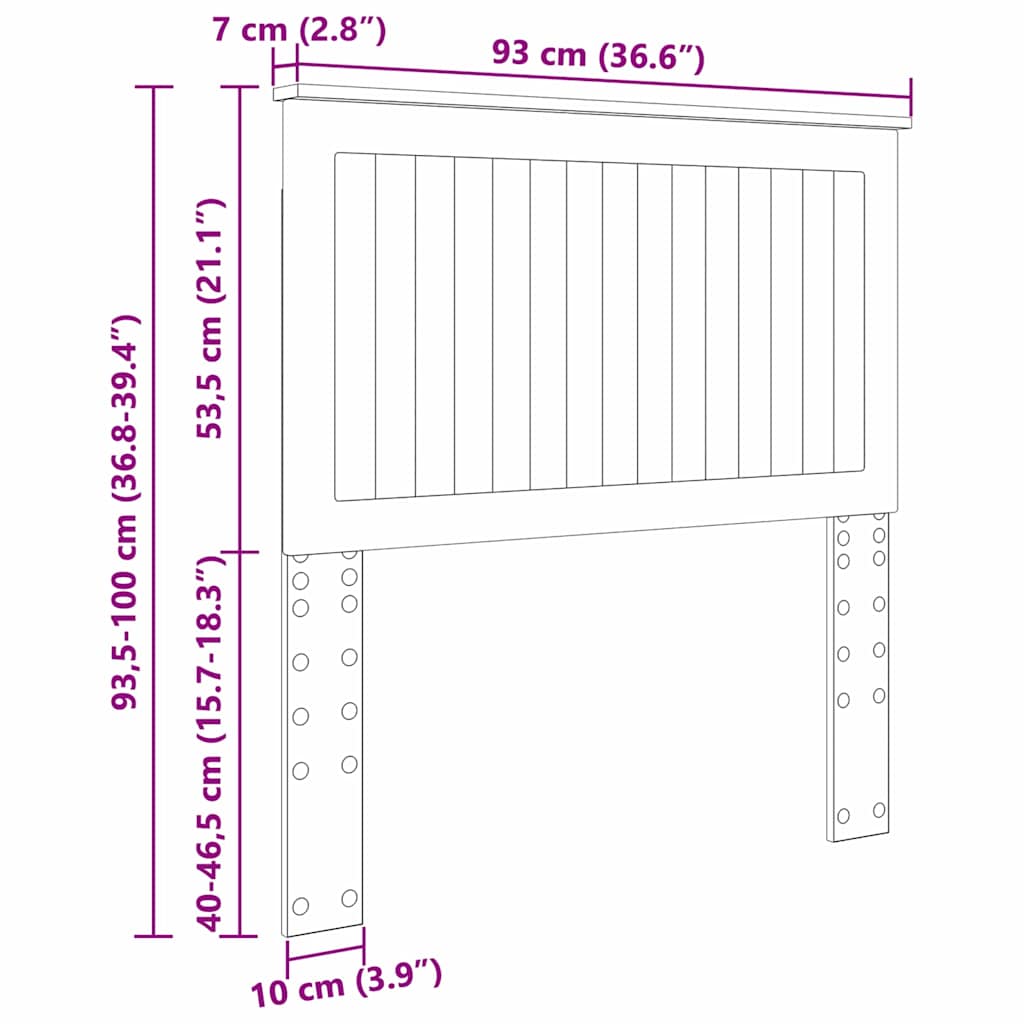 Headboard with Headboard Sonoma Oak 90 cm Engineered wood