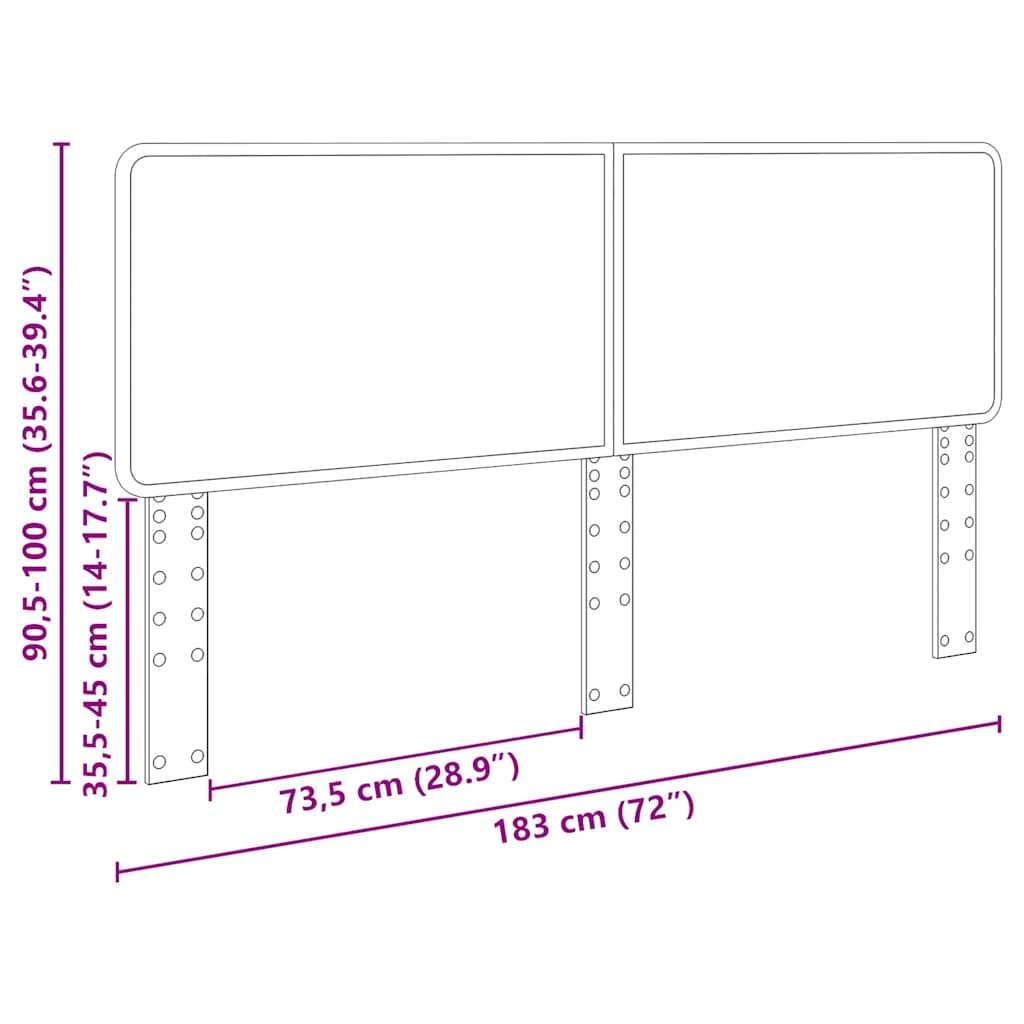 Headboard with Headboard White 180 cm Engineered wood