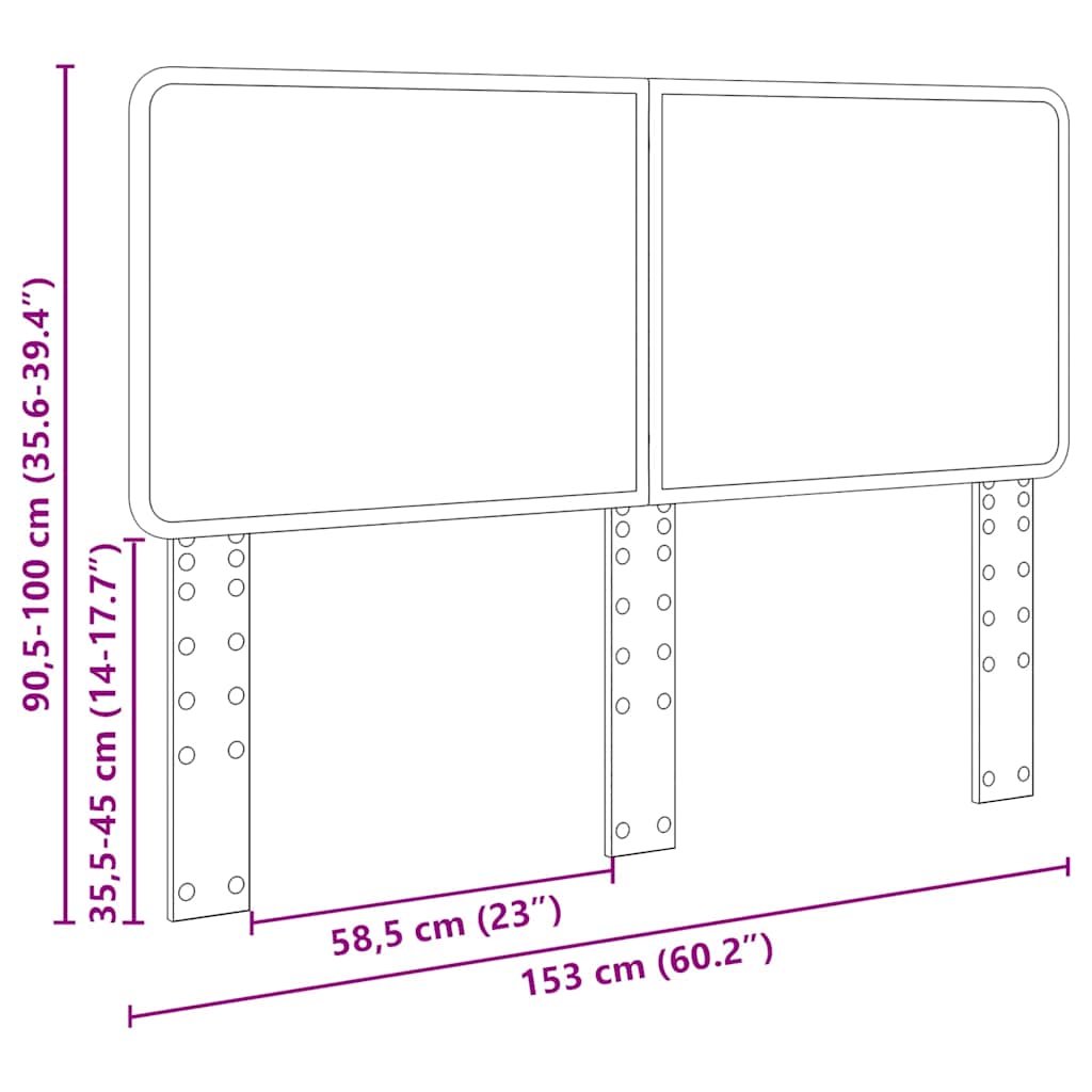 Headboard with Headboard White 150 cm Engineered wood