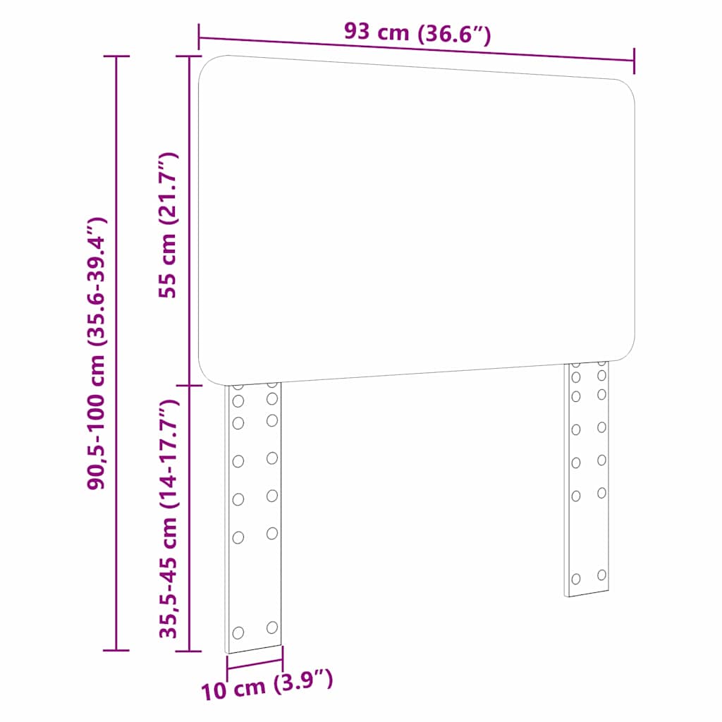 Headboard with Headboard Sonoma Oak 90 cm Engineered wood