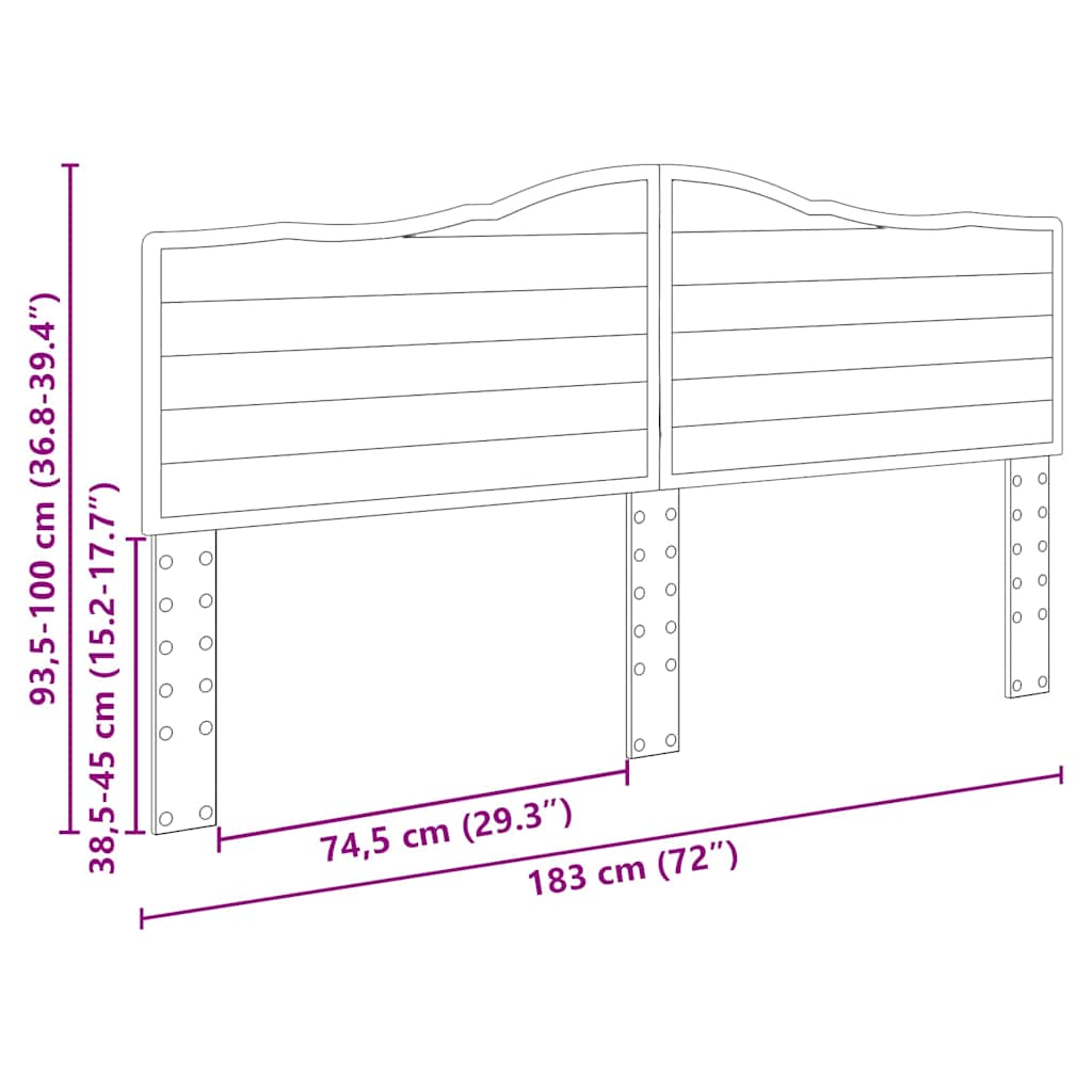 Headboard with Headboard White 180 cm Engineered wood