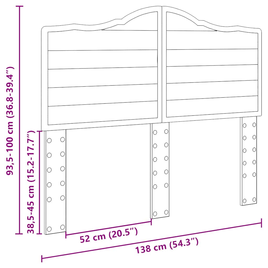 Headboard with Headboard White 135 cm Engineered wood