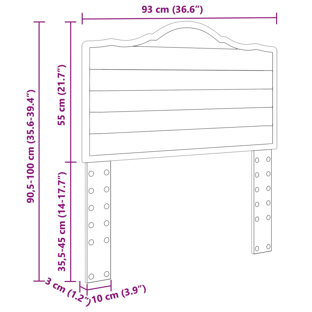 Headboard with Headboard Sonoma Oak 90 cm Engineered wood
