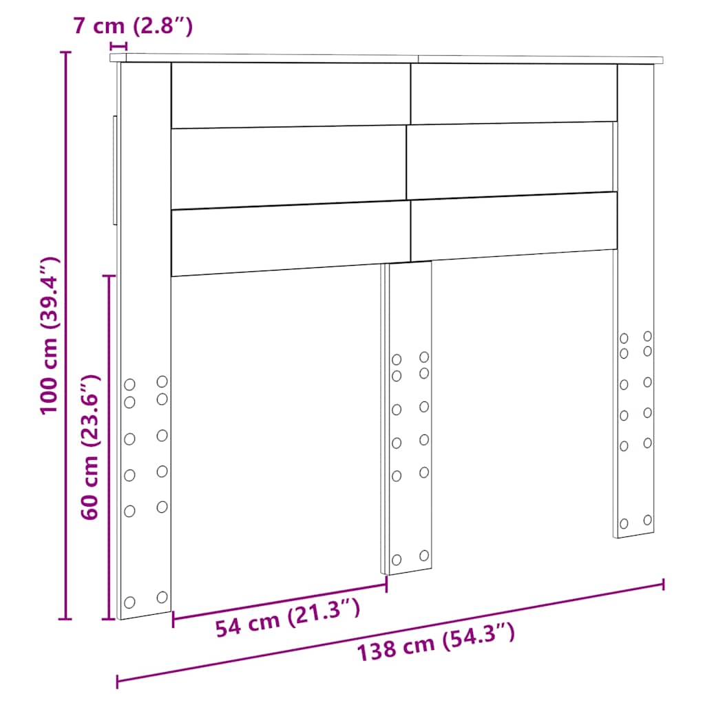 Headboard with Headboard White 135 cm Engineered wood