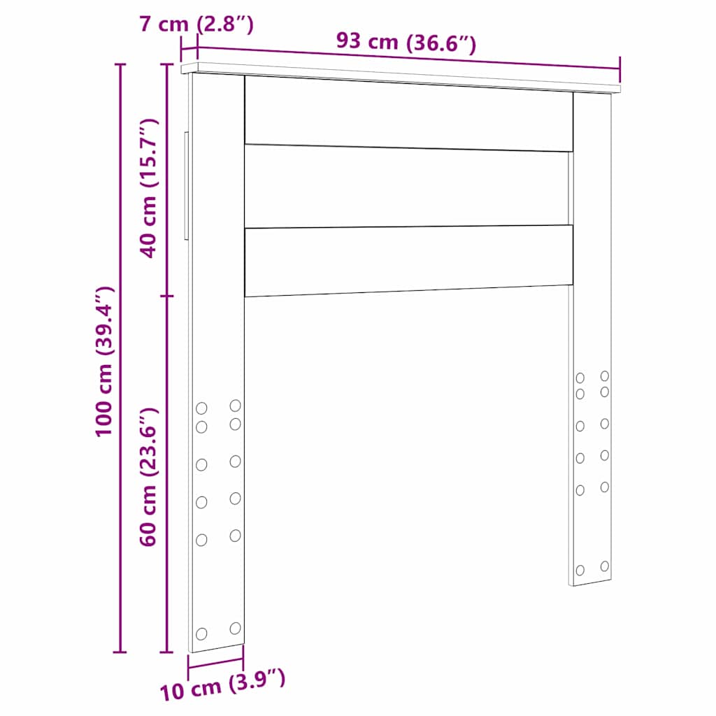 Headboard with Headboard White 90 cm Engineered wood