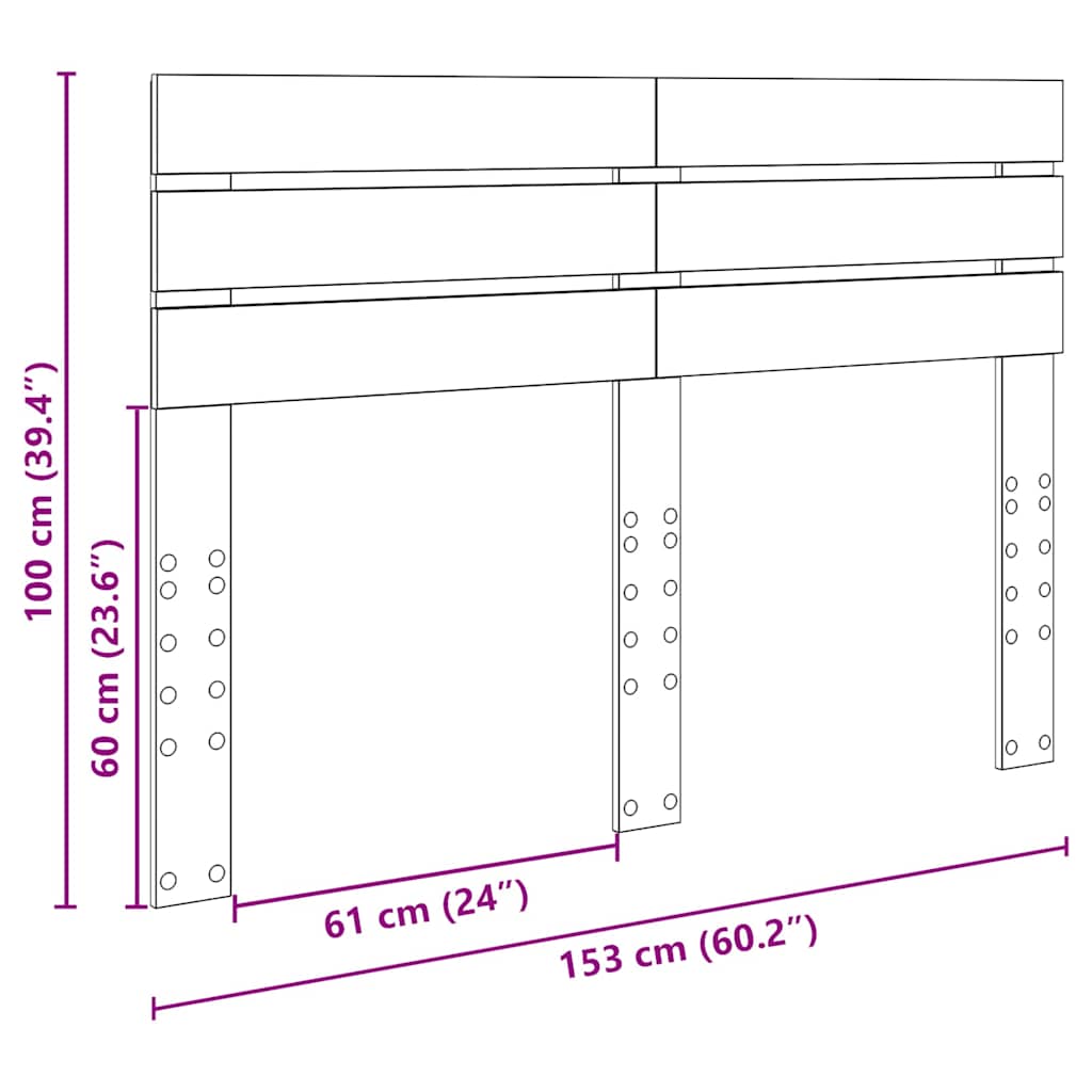 Headboard with Headboard White 150 cm Engineered wood