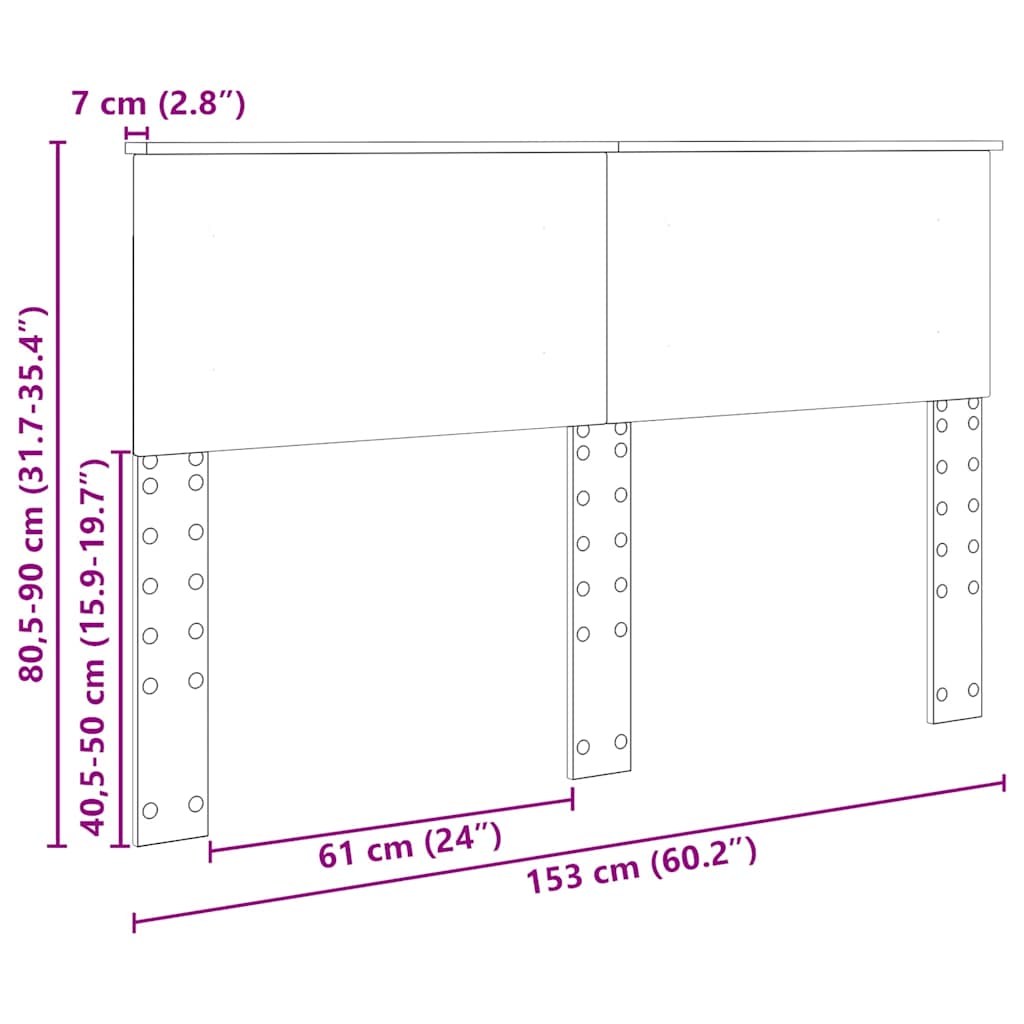 Headboard with Headboard White 150 cm Engineered wood