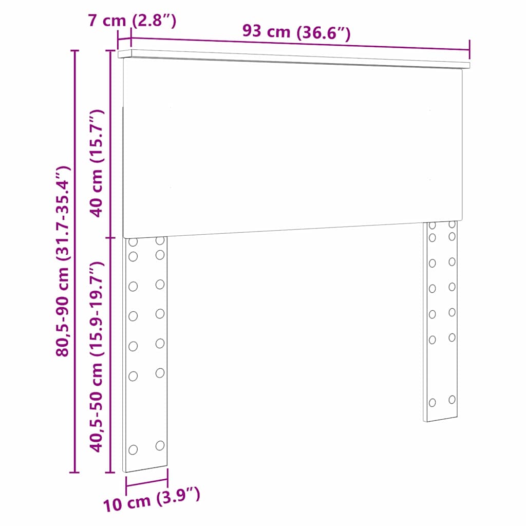 Headboard with Headboard White 90 cm Engineered wood