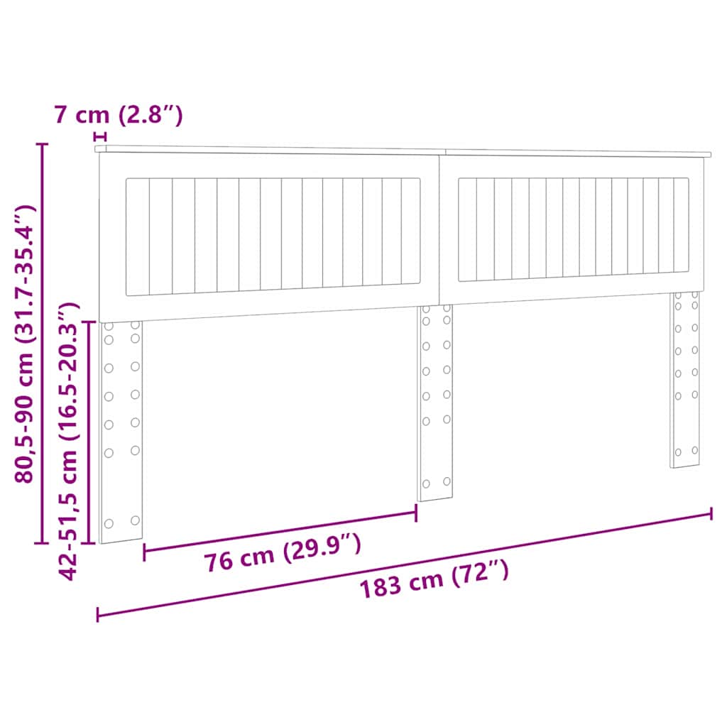 Headboard with Headboard White 180 cm Engineered wood