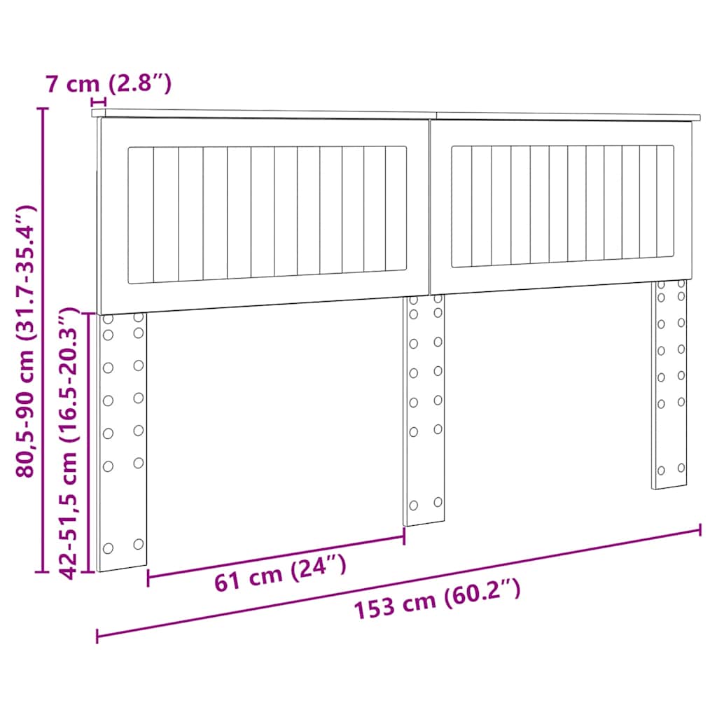 Headboard with Headboard White 150 cm Engineered wood
