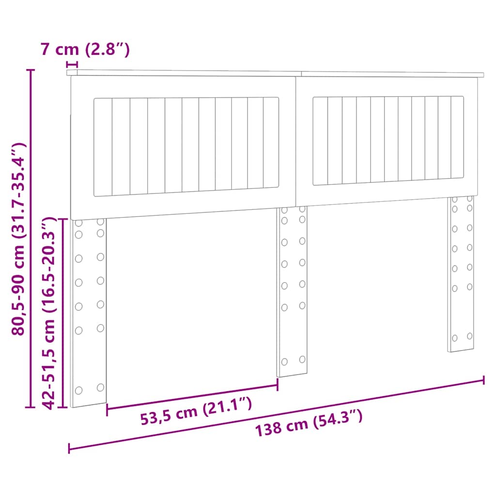 Headboard with Headboard Sonoma Oak 135 cm Engineered wood