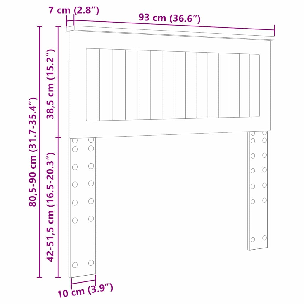 Headboard with Headboard White 90 cm Engineered wood