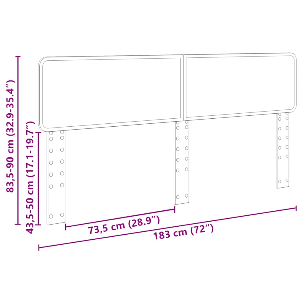 Headboard with Headboard Sonoma Oak 180 cm Engineered wood