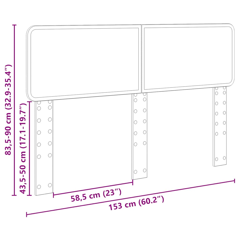 Headboard with Headboard White 150 cm Engineered wood