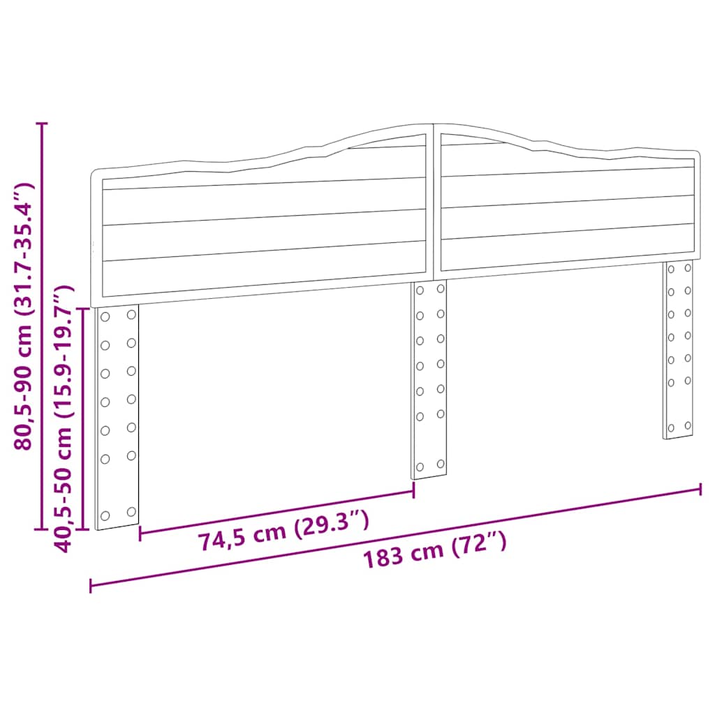 Headboard with Headboard Sonoma Oak 180 cm Engineered wood
