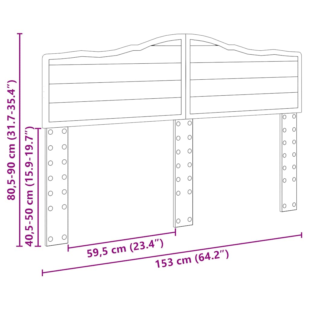 Headboard with Headboard White 150 cm Engineered wood