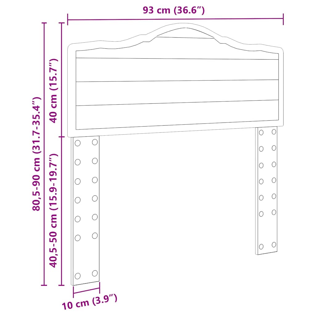 Headboard with Headboard White 90 cm Engineered wood