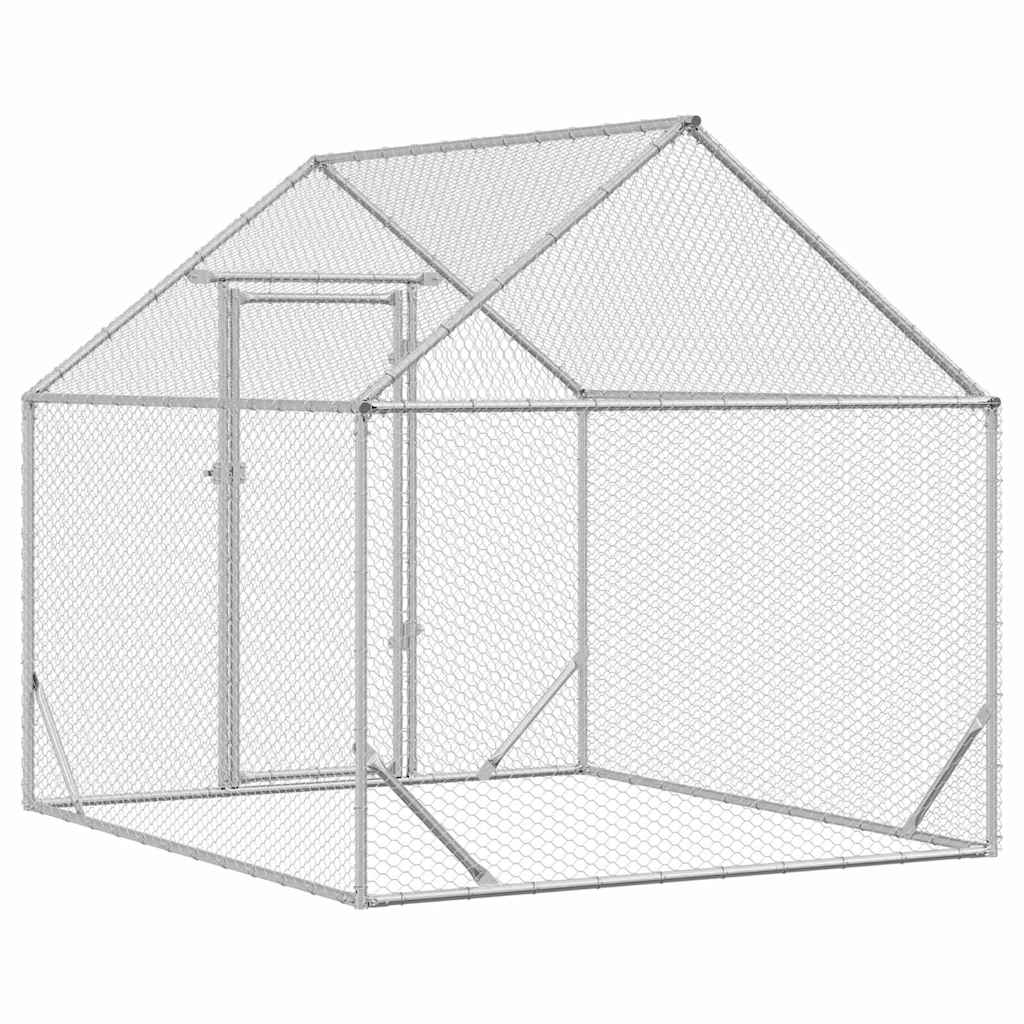 Chicken Cage Silver 200x170x177cm Galvanised Steel