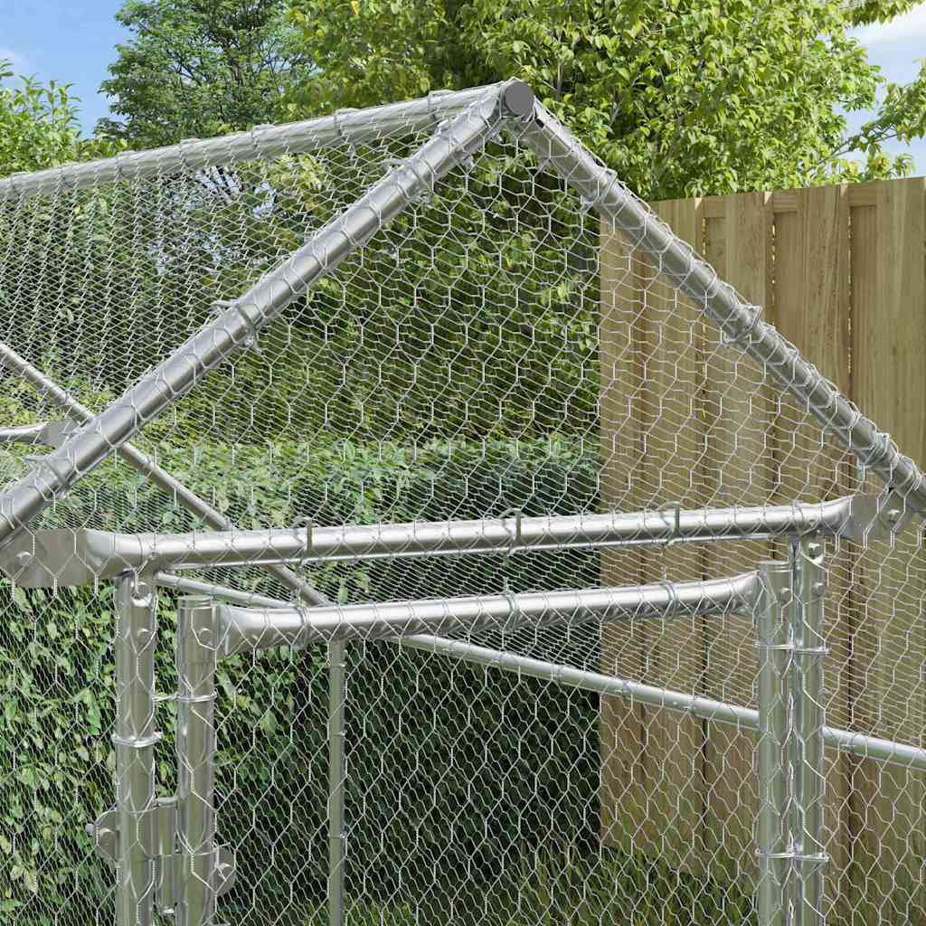 Chicken Cage Silver 400x170x177cm Galvanised Steel