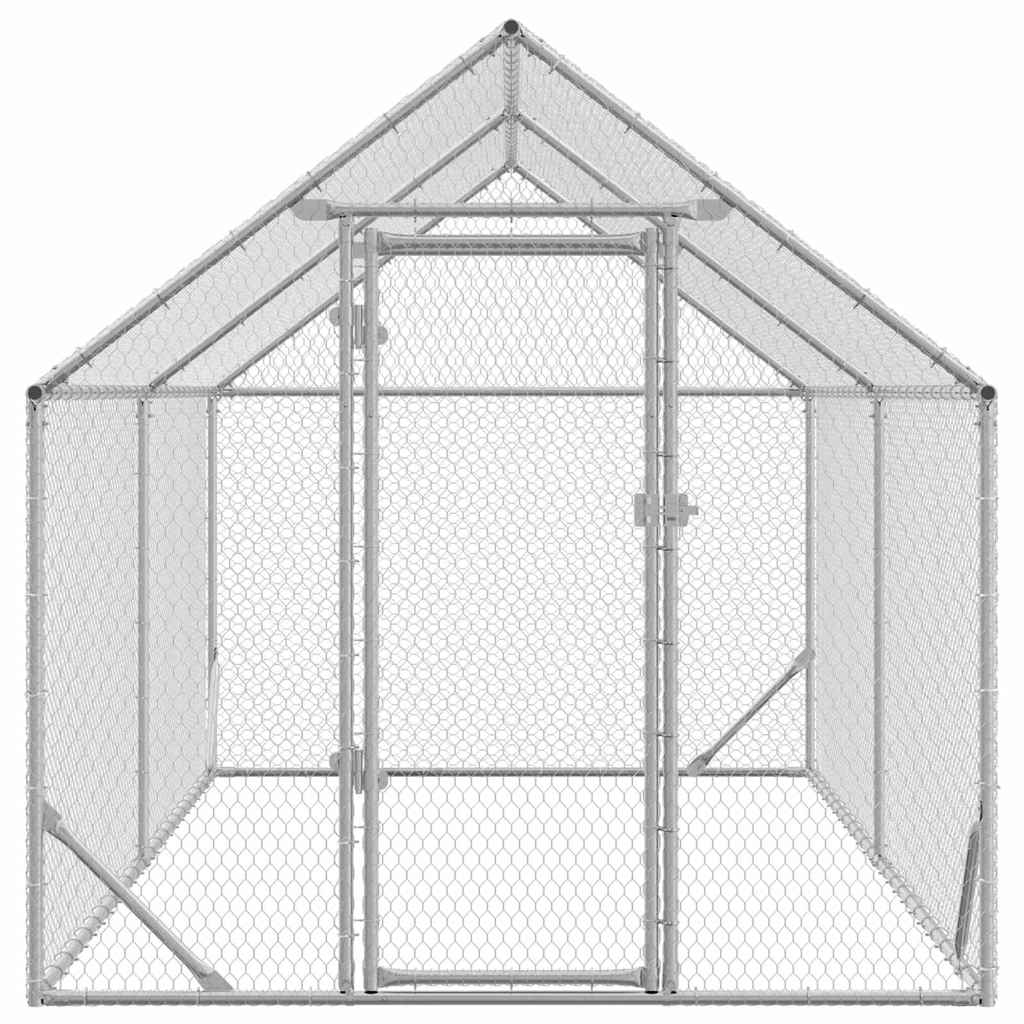Chicken Cage Silver 400x170x177cm Galvanised Steel