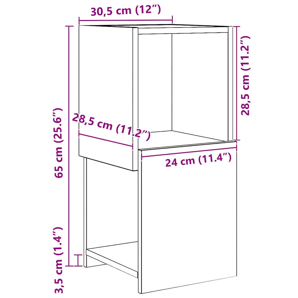 Corner Cabinet White 30,5x30x65cm Engineered Wood