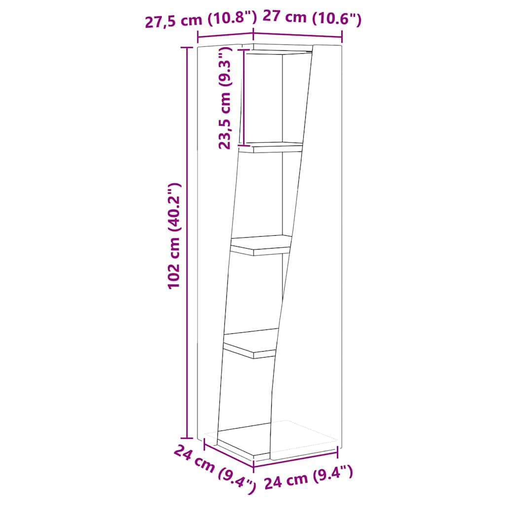 Corner Cabinet White 27,5x27x102cm Engineered Wood