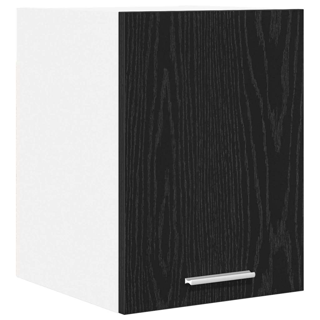Hanging Cabinet Riga Black Oak and White 30 x 31 x 40 cm