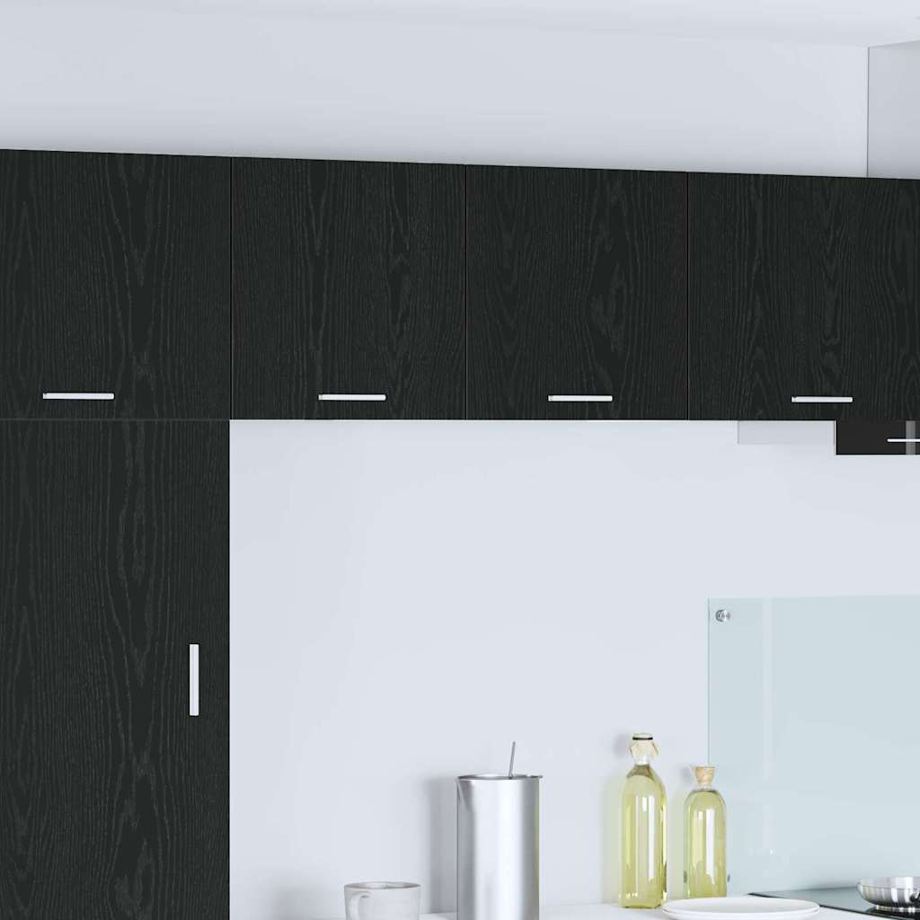 Hanging Cabinet Riga Black Oak and White 40 x 31 x 40 cm