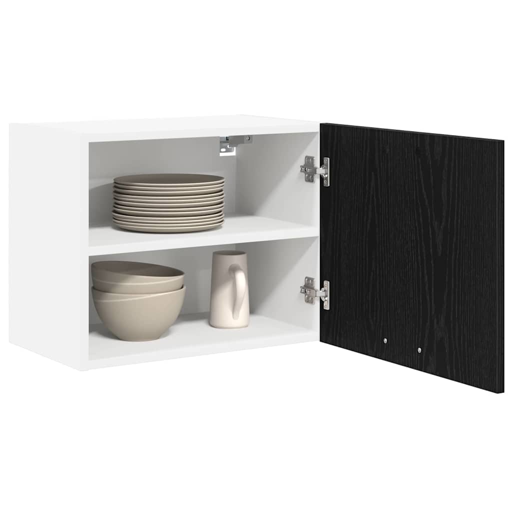 Hanging Cabinet Riga Black Oak and White 50 x 31 x 40 cm