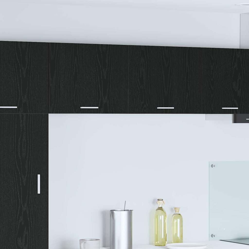 Hanging Cabinet Riga 2 pcs Black Oak and White 50 x 31 x 40 cm