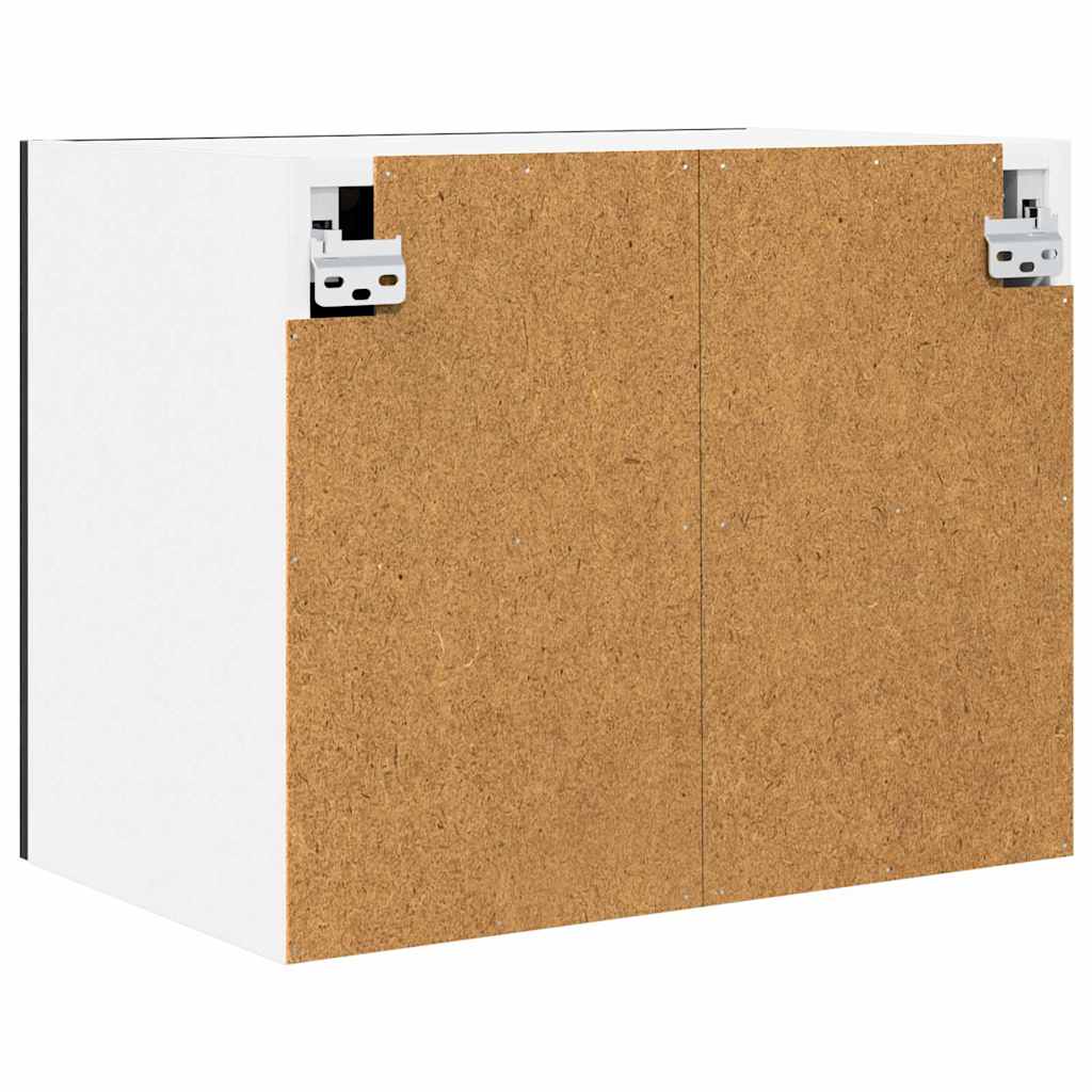 Hanging Cabinet Riga 2 pcs Black Oak and White 50 x 31 x 40 cm