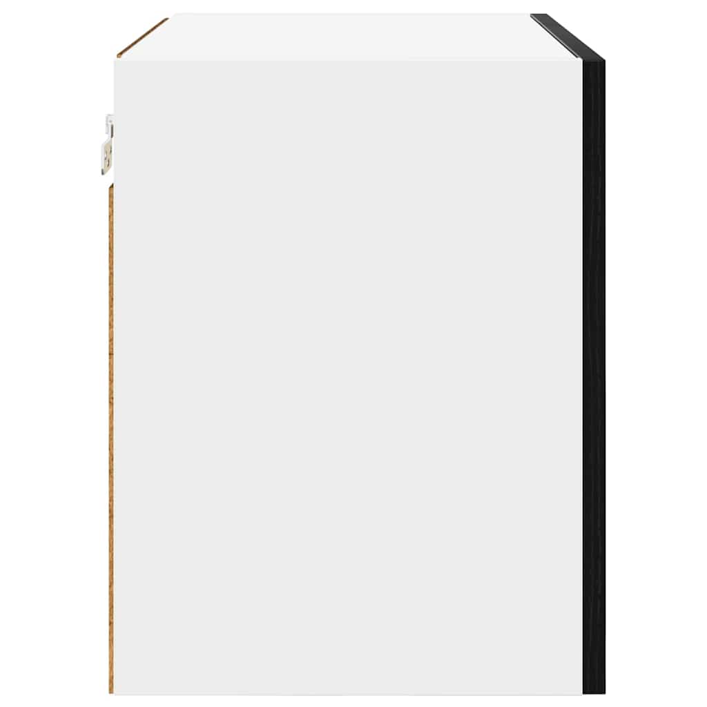 Hanging Cabinet Riga 2 pcs Black Oak and White 50 x 31 x 40 cm