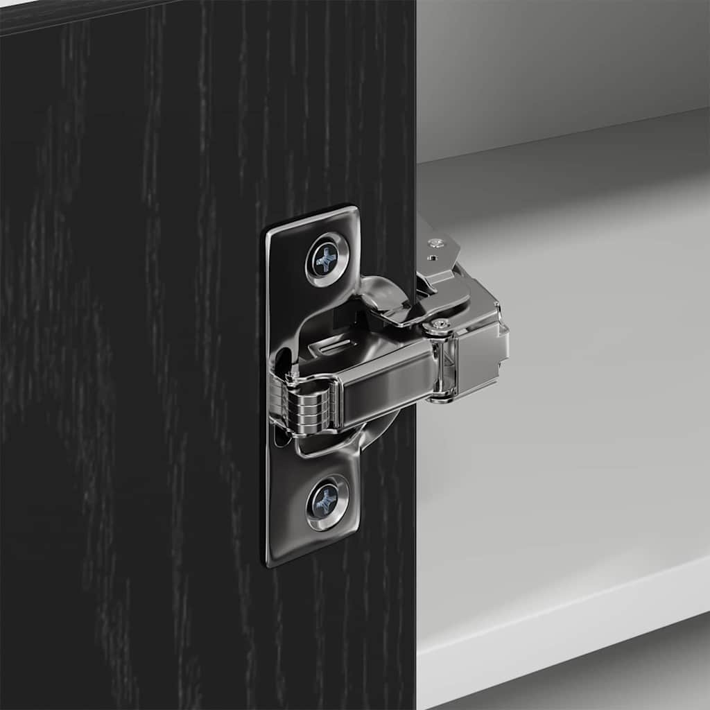 Hanging Cabinet Riga Black Oak and White 57 x 57 x 40 cm