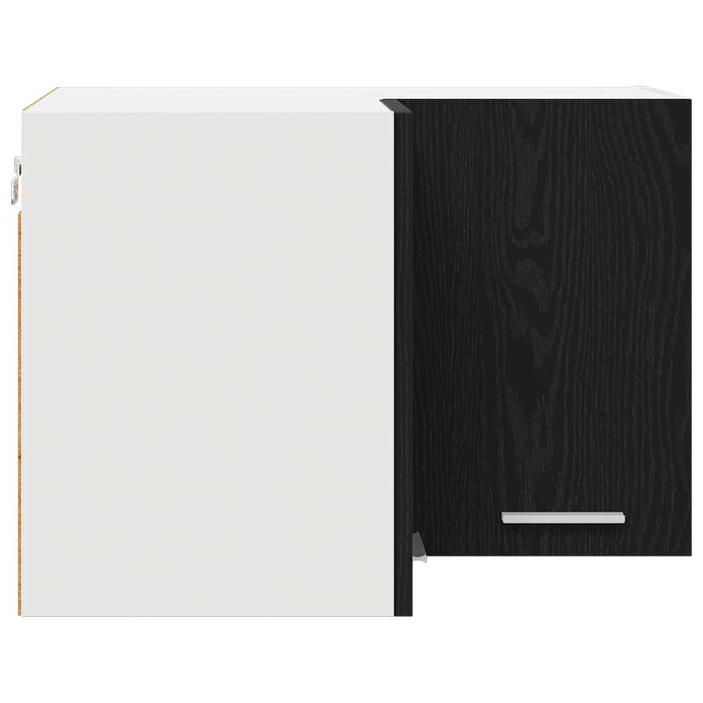 Hanging Cabinet Riga Black Oak and White 57 x 57 x 40 cm