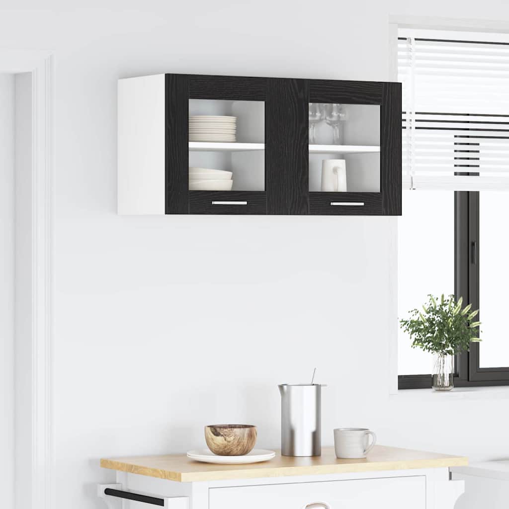 Hanging Cabinet with Door Riga 2 pcs Black Oak 40 x 31 x 40 cm