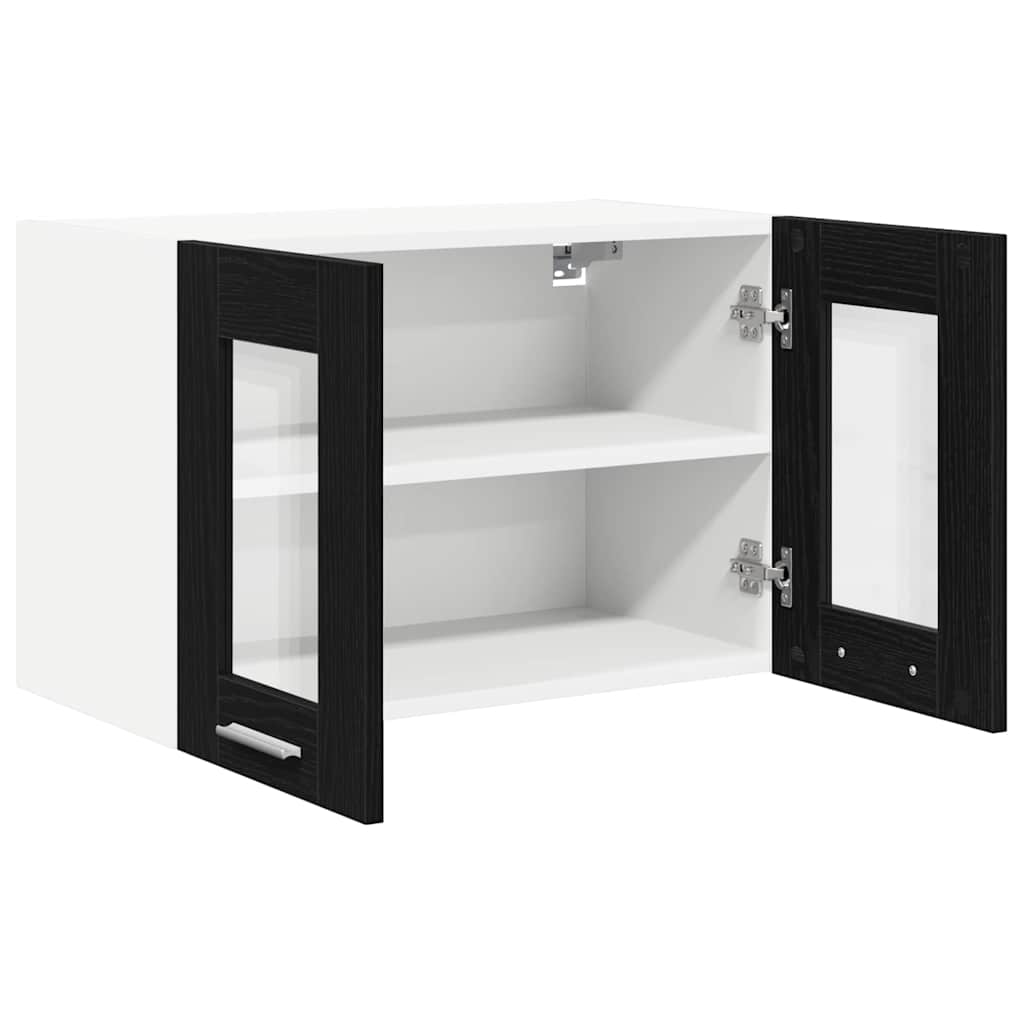 Hanging Cabinet with Door Riga 2 pcs Black Oak 60 x 31 x 40 cm