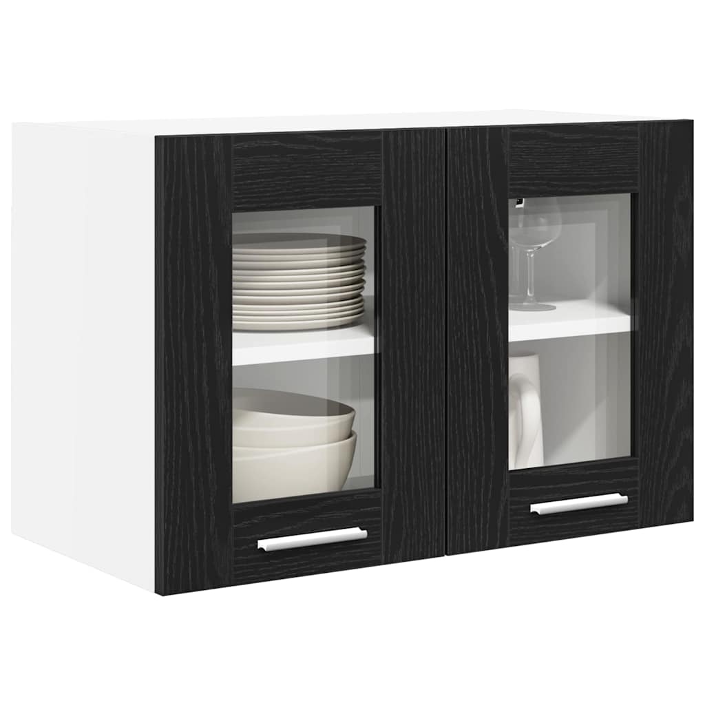 Hanging Cabinet with Door Riga 2 pcs Black Oak 60 x 31 x 40 cm