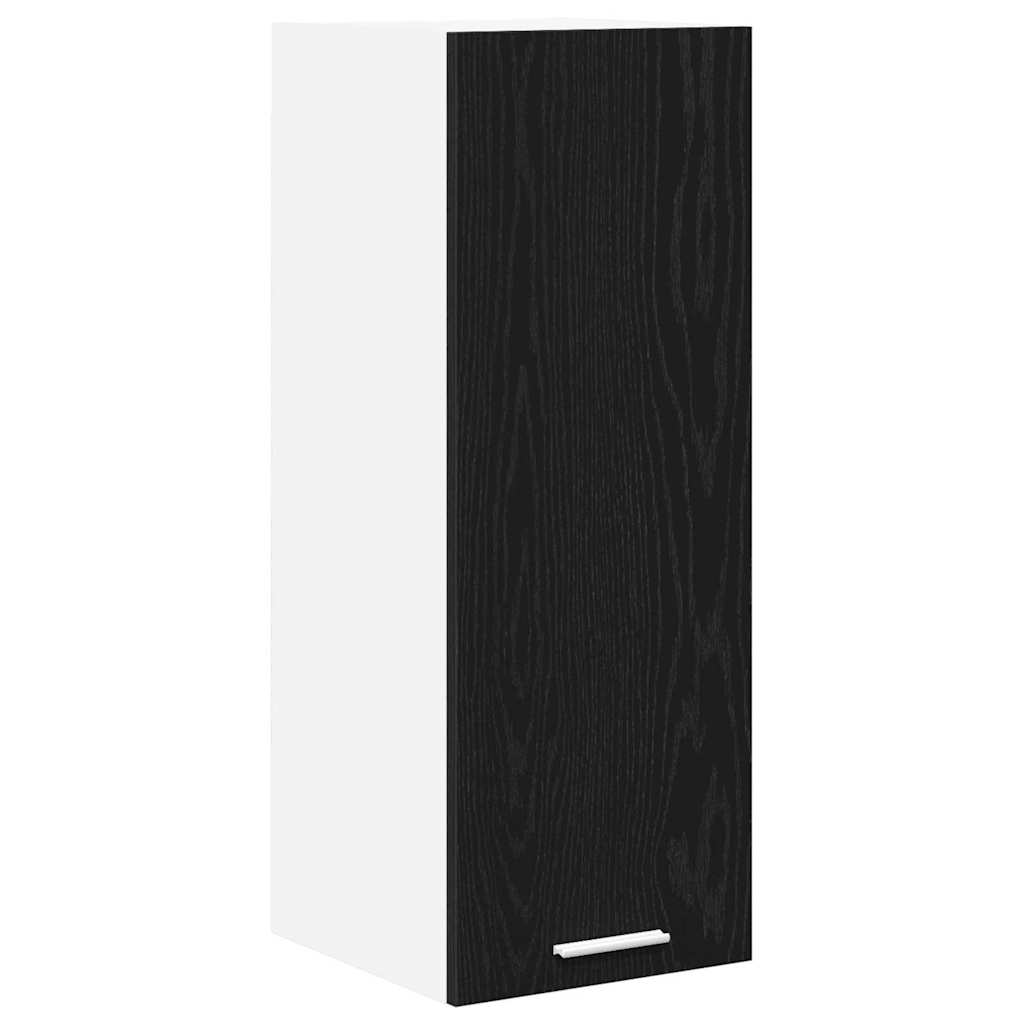 Hanging Cabinet Riga Black Oak and White 30 x 31 x 80 cm