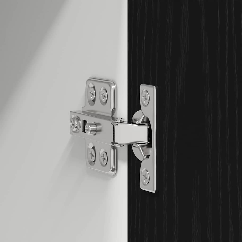 Hanging Cabinet Riga 2 pcs Black Oak and White 30 x 31 x 80 cm