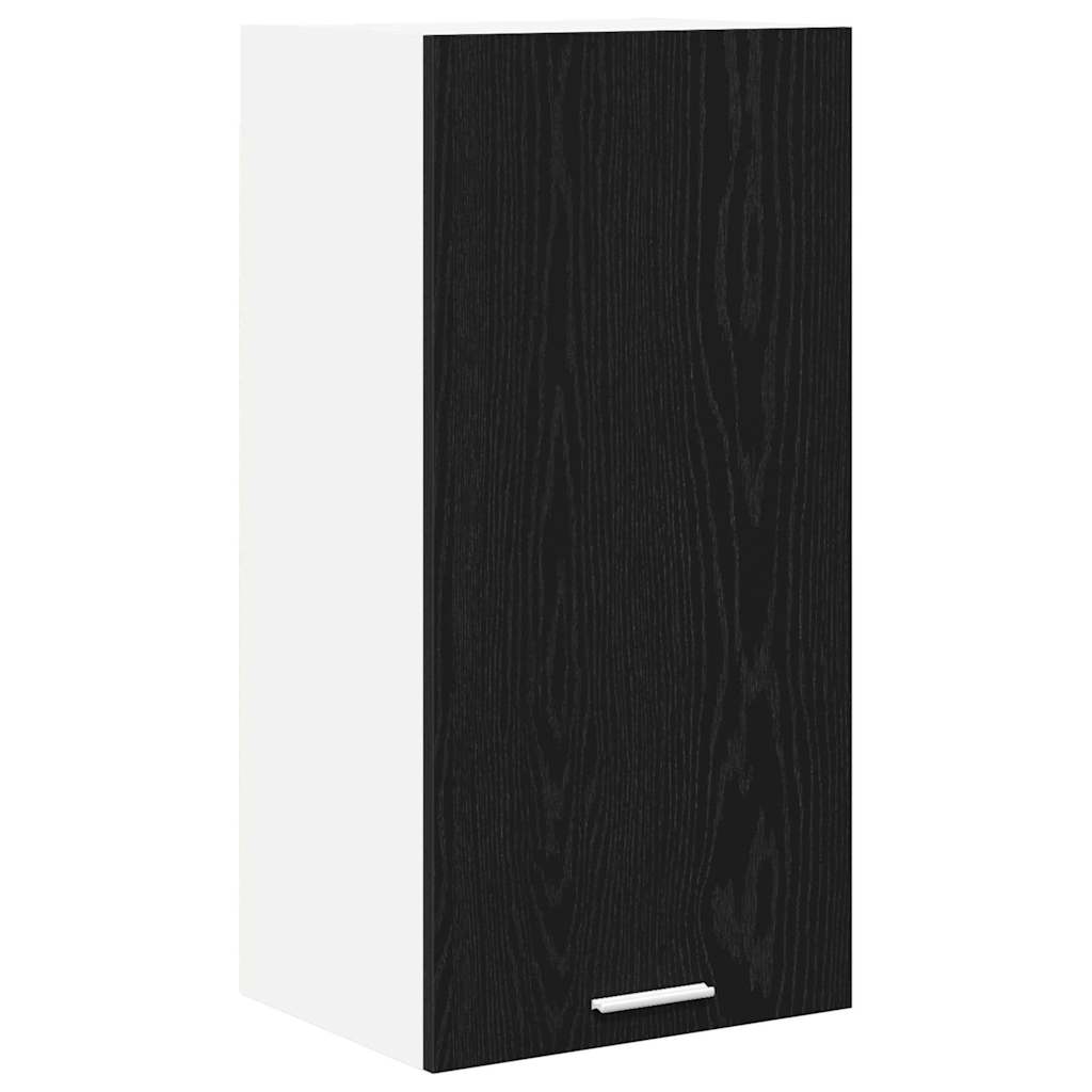 Hanging Cabinet Riga Black Oak and White 40 x 31 x 80 cm