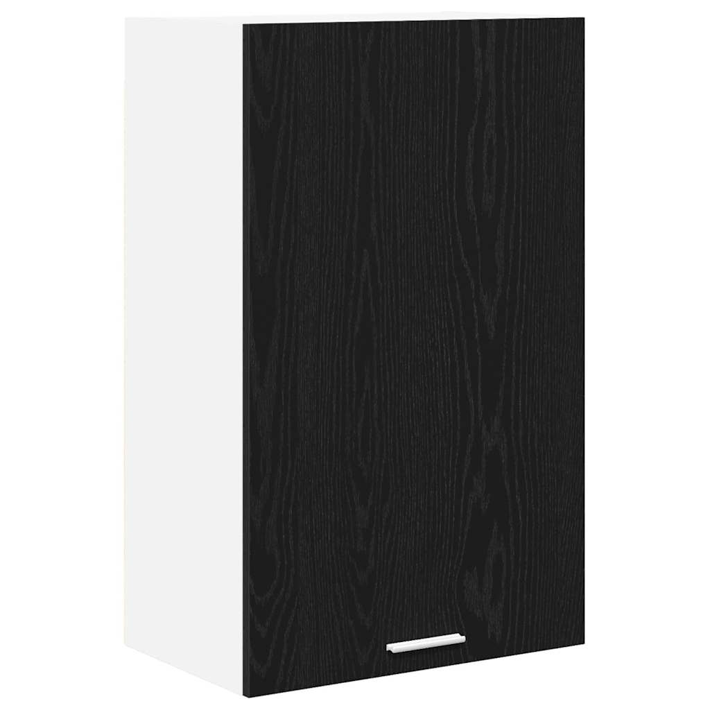 Hanging Cabinet Riga Black Oak and White 50 x 31 x 80 cm