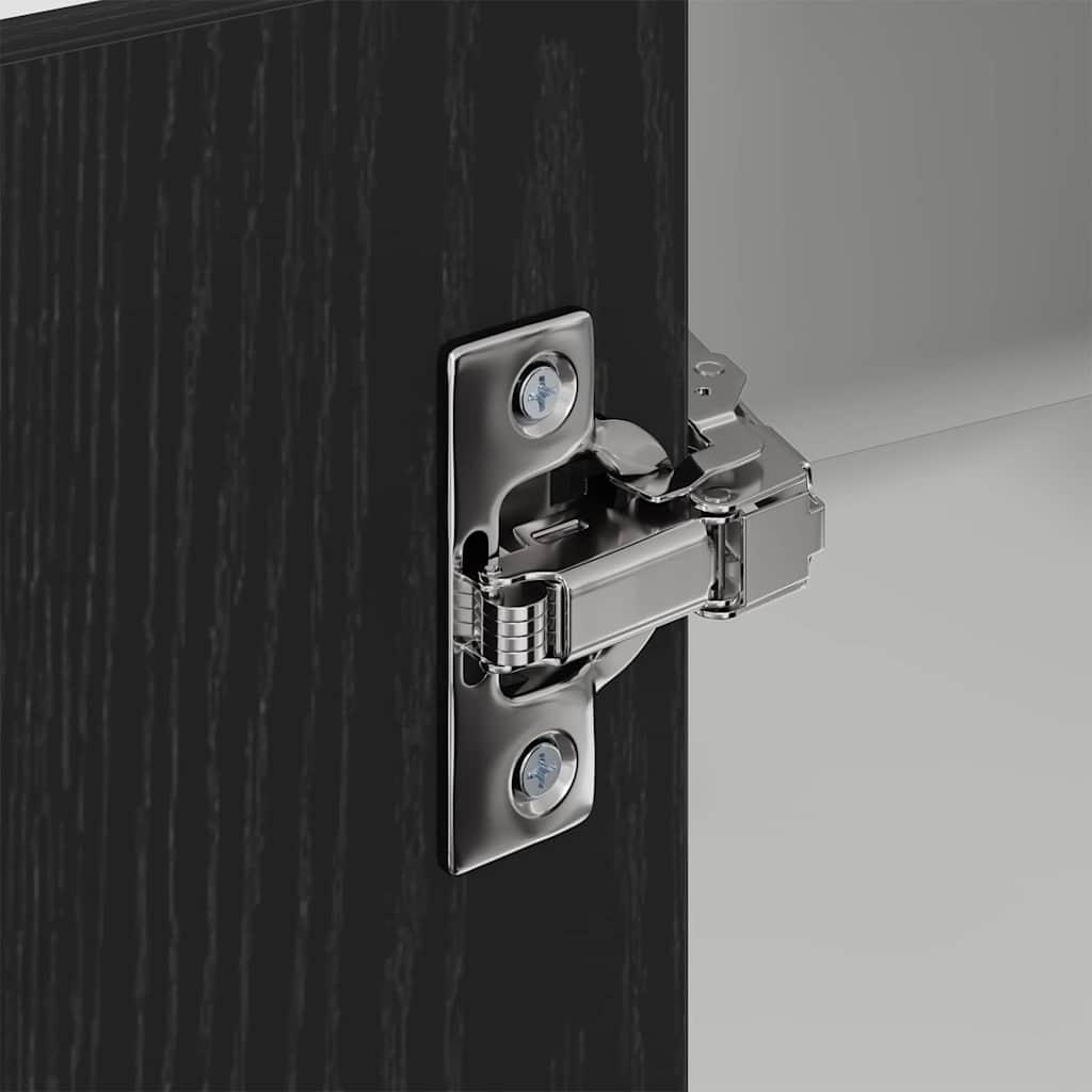 Hanging Cabinet Riga Black Oak and White 57 x 57 x 80 cm